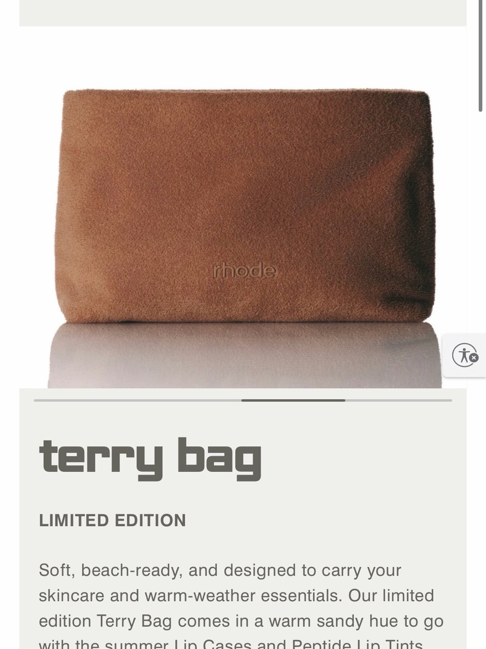 RHODE Terry Bag & Stickers - Picture 3 of 4